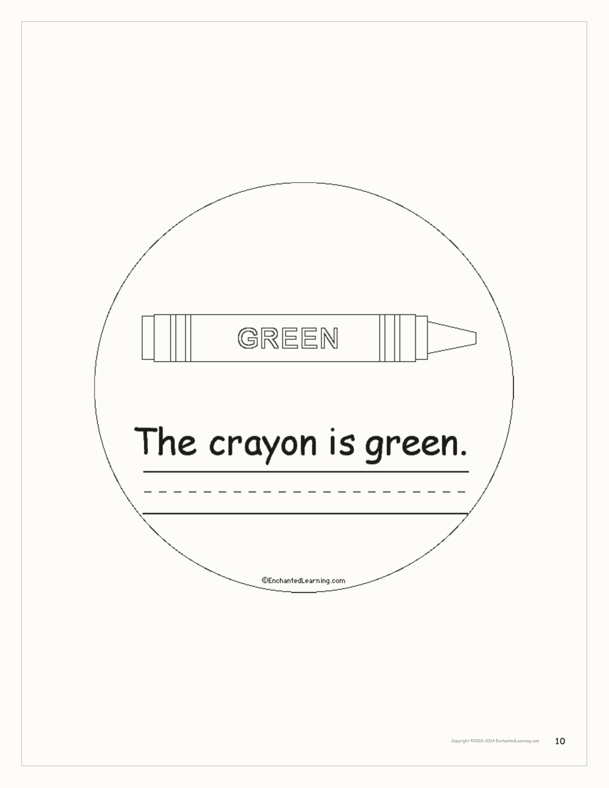Green Things: Printable Color Book interactive worksheet page 10