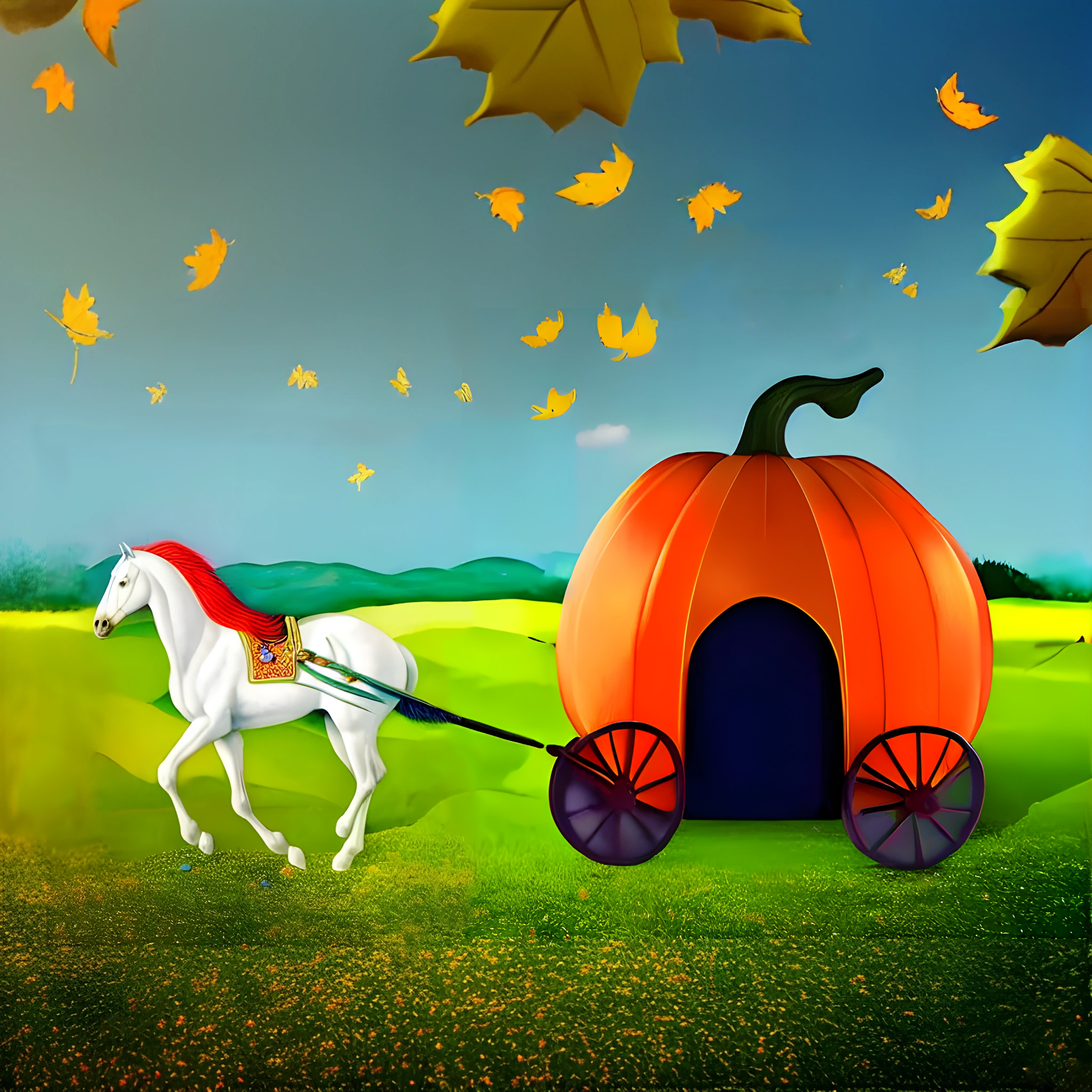The horse and pumpkin-carriage